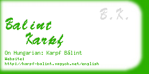 balint karpf business card